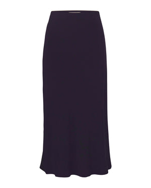 The Rey Bias-Cut Midi Skirt - Navy