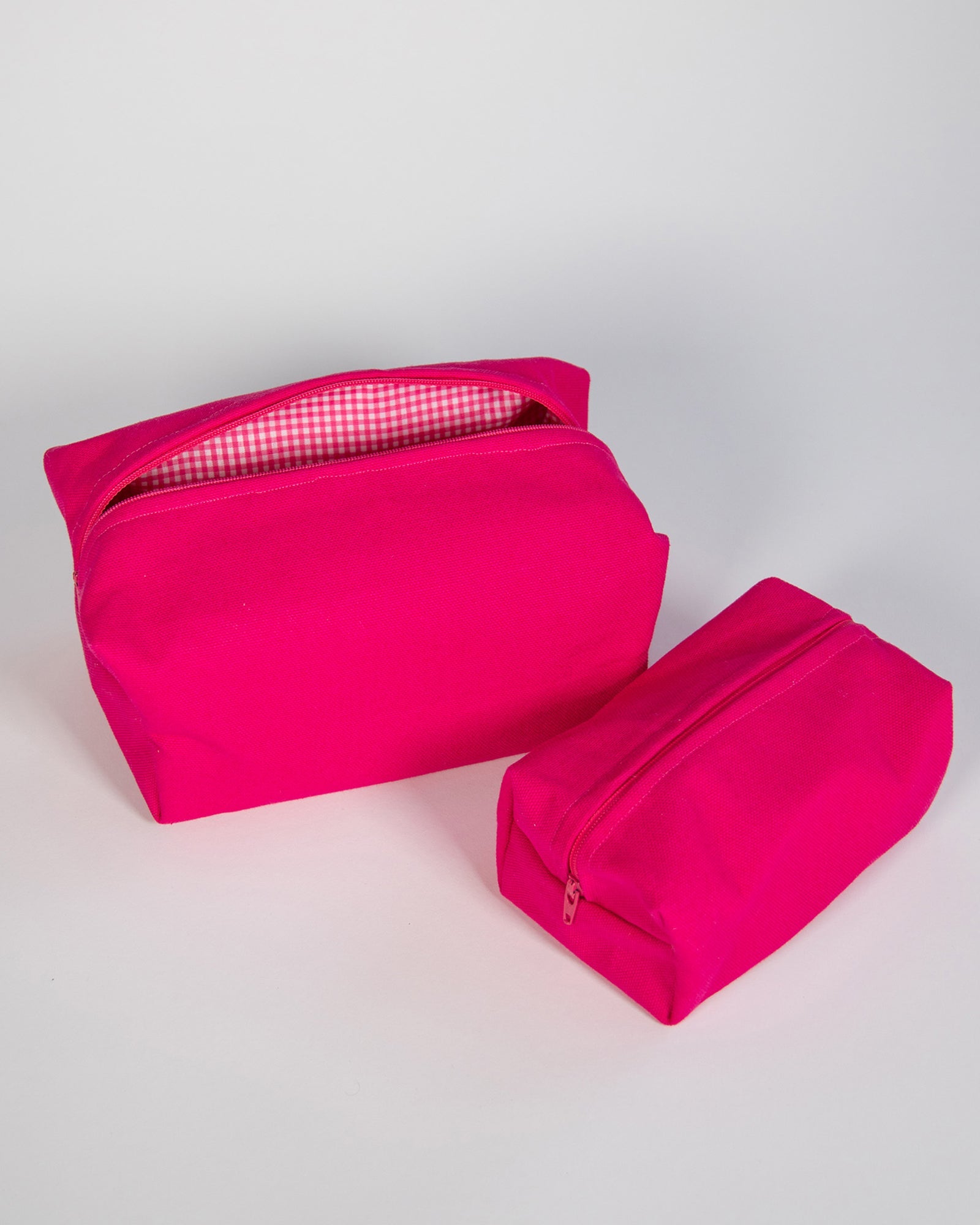 Pink Canvas Gingham Bag Small