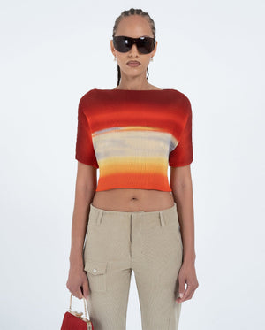Waffle Pleat Tee - Mirage