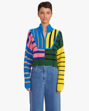 Cropped Hampton Sweater - Formentera Stripe