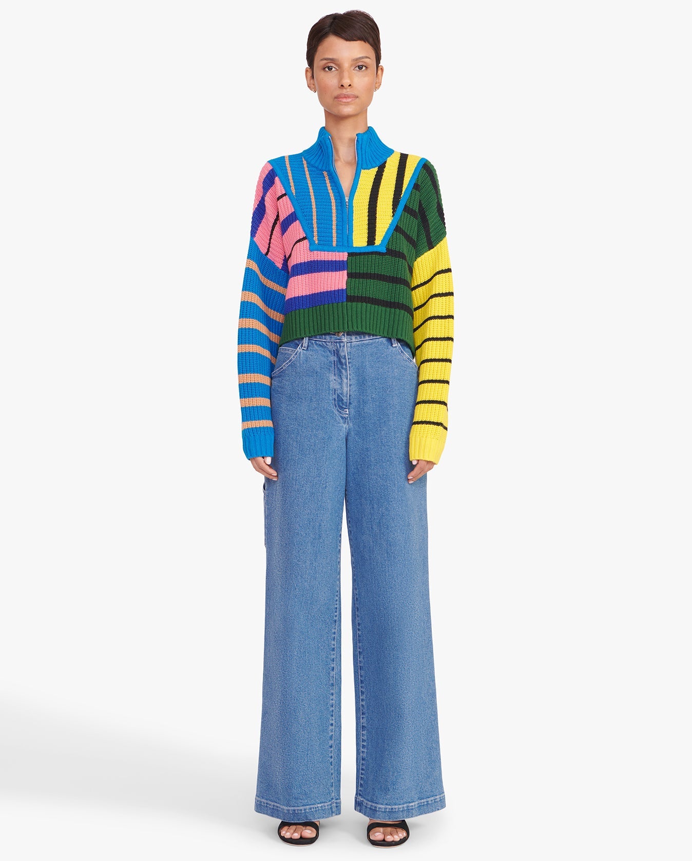 Cropped Hampton Sweater - Formentera Stripe