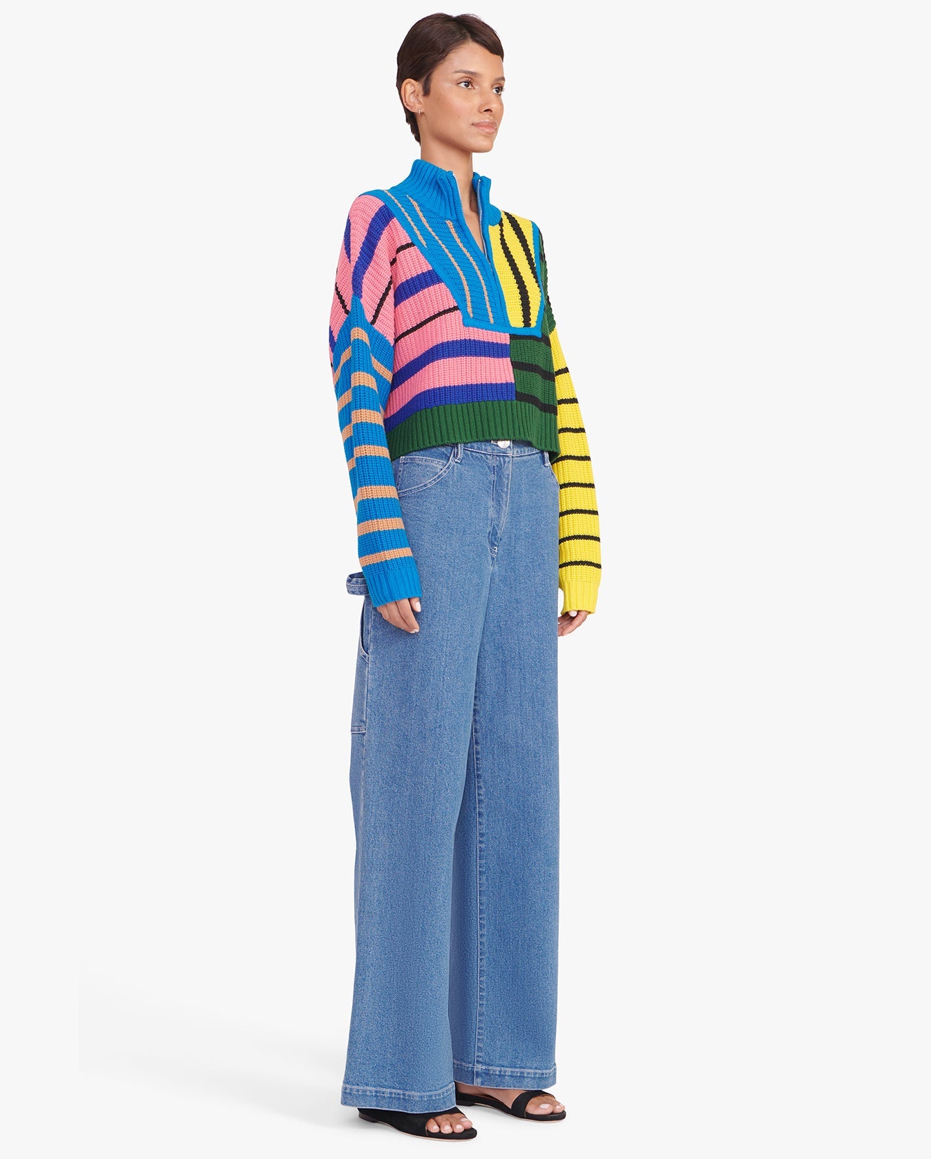 Cropped Hampton Sweater - Formentera Stripe